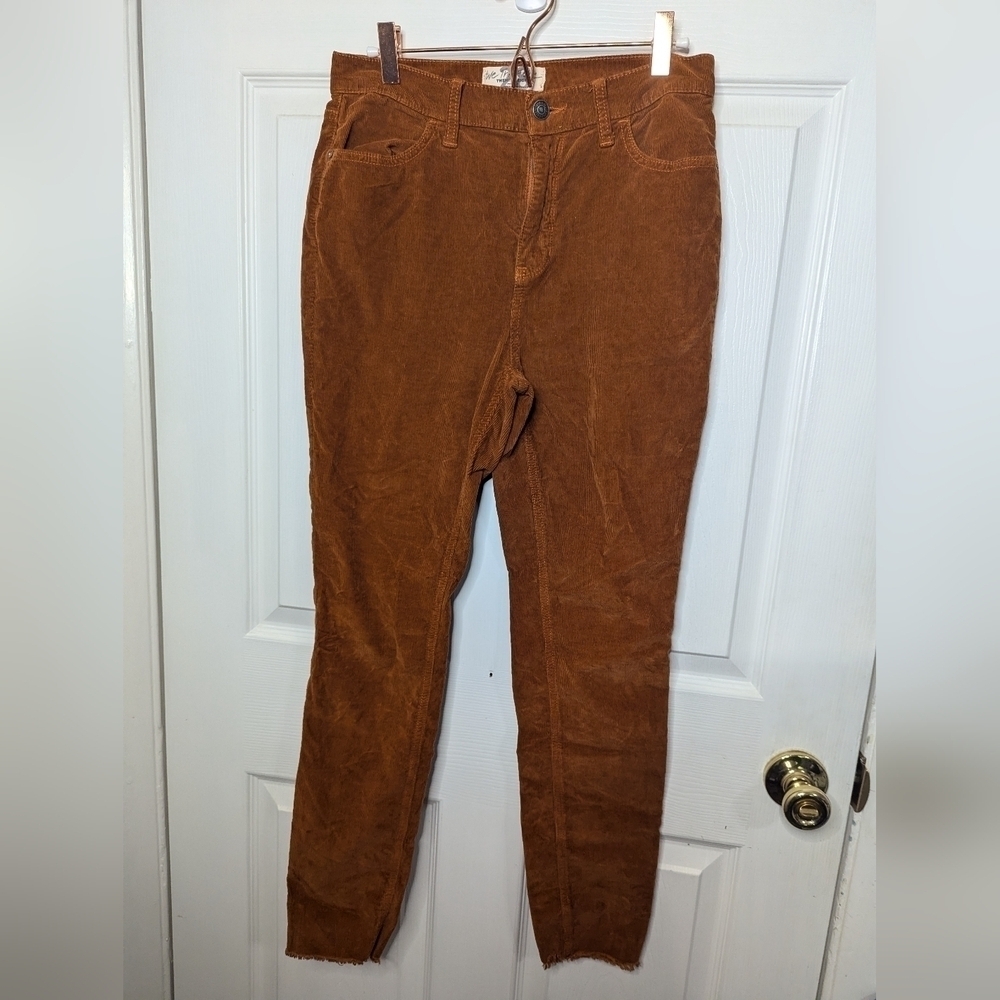 We The Free Womens Pants Corduroy Orange Fringe Boho